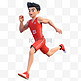 亚运会3D人物竞技比赛红色运动装男子