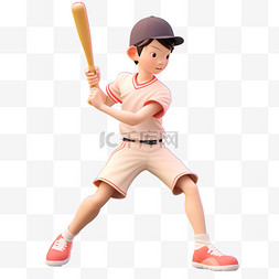 打棒球的图片图片_亚运会3D人物竞技比赛打棒球的男