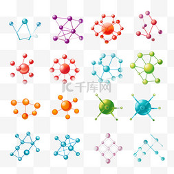 生物基因素材图片_分子结构标识集