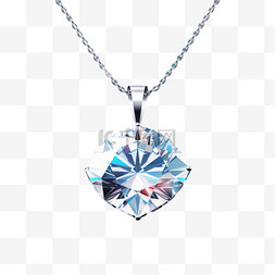 钻石项链蓝色四边形写实素材装饰