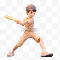 亚运会3D人物竞技比赛打棒球的男