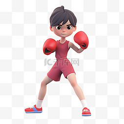 女生拳击图片_亚运会3D人物竞技比赛项目红衣女