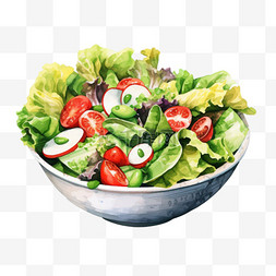 蔬菜水果沙拉图片_水彩水果沙拉免扣元素