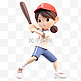 亚运会3D人物竞技比赛打棒球的女生