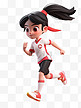 亚运会3D人物竞技比赛项目可爱女生短跑