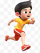 亚运会3D人物竞技比赛黄衣男生短跑