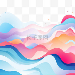 公司彩页公司海报图片_粉彩memphis波浪液体抽象背景用于