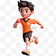 亚运会3D人物竞技比赛男孩短跑