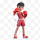 亚运会3D人物竞技比赛项目短发男生拳击