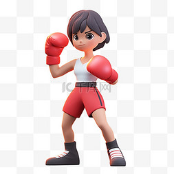 拳击比赛人物图片_亚运会3D人物竞技比赛项目女孩拳