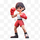 亚运会3D人物竞技比赛项目女孩拳击