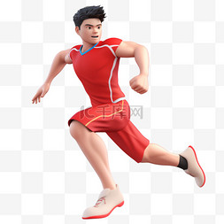 亚运会3D人物竞技比赛项目红衣男