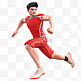 亚运会3D人物竞技比赛项目红衣男生短跑