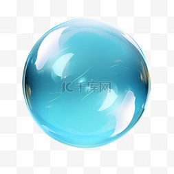 蓝色高透明泡泡写实元素装饰图案