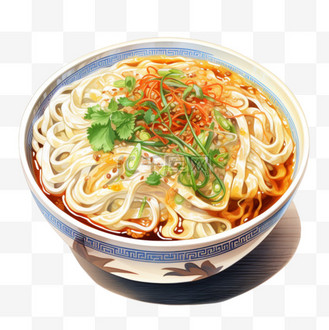 香香的汤面图片素材_水彩好吃酸辣汤面免扣元素