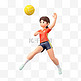 亚运会3D人物竞技比赛女子拦截排球