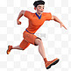 亚运会3D人物竞技比赛橙衣运动员