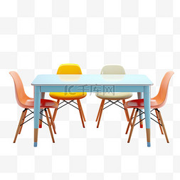3D家居家居桌椅餐桌元素