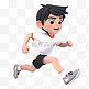 亚运会3D人物竞技比赛白衣男孩短跑