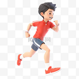 竞技田径运动员图片_亚运会3D人物竞技比赛项目红衣男