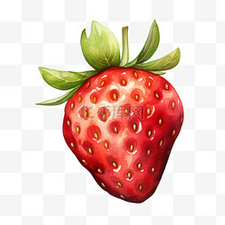 草莓手绘水果图片_水彩草莓果实免扣元素