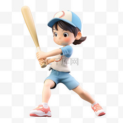 亚运会3D人物竞技比赛打棒球的女
