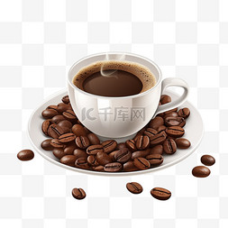 咖啡杯咖啡图片_浓缩咖啡杯和咖啡豆