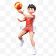 亚运会3D人物竞技比赛红衣男子打排球