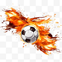 足球火焰素材图片_火球背景中的足球