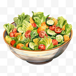 蔬菜水果沙拉图片_水彩美味水果沙拉免扣元素