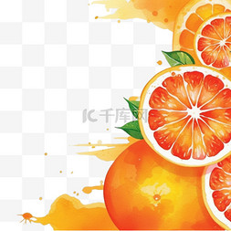 手绘橙汁饮料图片_水彩橙色背景