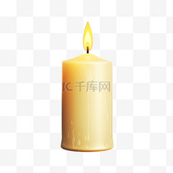 白色蜡烛写实元素装饰图案