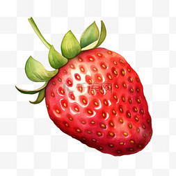 红色手绘草莓图片_水彩美味红色草莓免扣元素