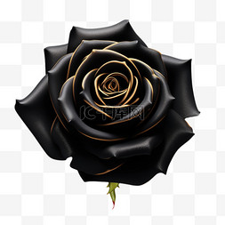 黑色玫瑰写实图片_黑色玫瑰光滑写实元素装饰图案
