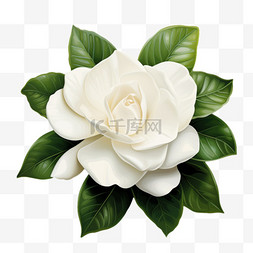 白色质感h5图片_栀子花白色真实花朵质感写实元素