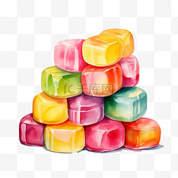 水彩多色糖果免扣元素