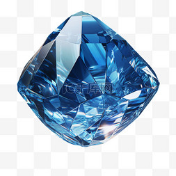 蓝色宝石图片_蓝色水晶宝石圆润元素写实装饰图