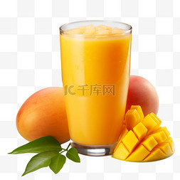 元素果汁图片_夏季水果果汁摄影图元素芒果汁