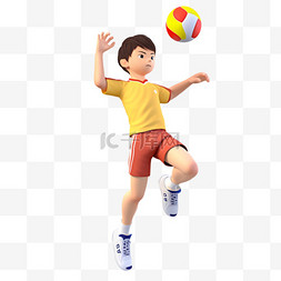 子弹排球图片_亚运会3D人物竞技比赛黄衣男子打