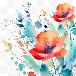 水彩彩色花卉图片_水彩彩色花卉背景