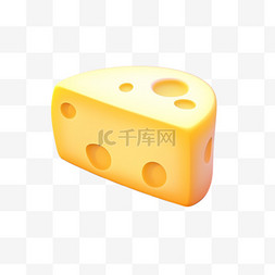 奶酪cheese图片_一块奶酪3D可爱图标元素