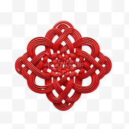复杂几何图案图片_中国结红色复古复杂写实元素装饰