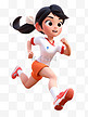 亚运会3D人物竞技比赛项目白色运动衣女生
