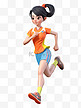 亚运会3D人物竞技比赛项目女生快速短跑