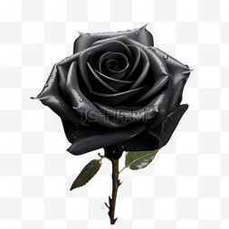黑色玫瑰写实质感元素装饰图案