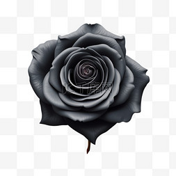 黑色玫瑰写实酷元素装饰图案