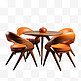 3D立体家居家居桌椅餐桌双人沙发椅元素