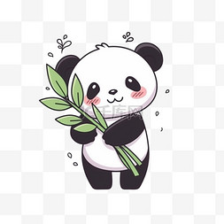 熊猫抱图片_元素手绘竹子熊猫