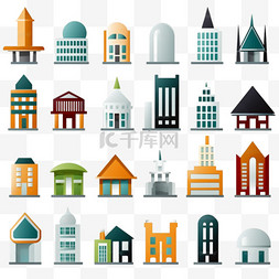 建筑和房地产图标
