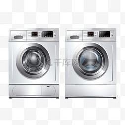 洗衣机逼真的图标将三种家电产品
